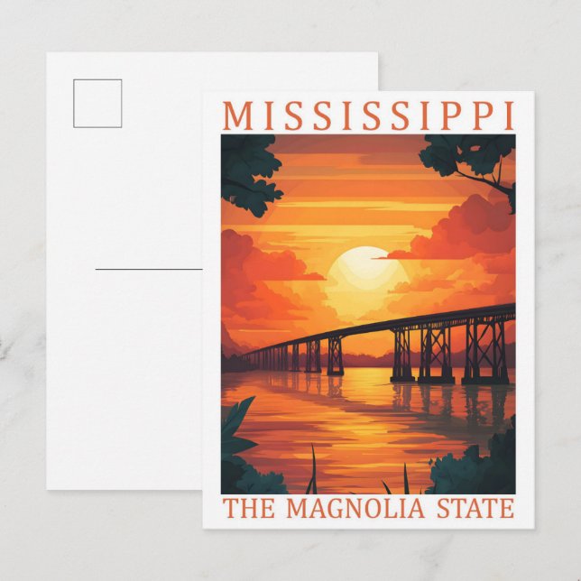 Carte Postale MIssissippi the Magnolia State USA Travel Place (Devant / Derrière)