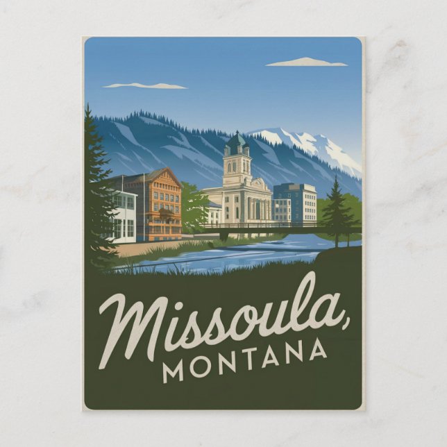 Carte Postale Missoula Montana Vintage (Devant)