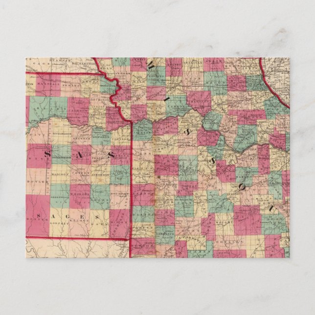 Carte Postale Missouri et Kansas (Devant)
