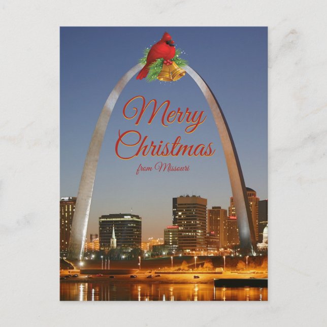 Carte Postale Missouri Gateway Arch Joyeux Noël (Devant)
