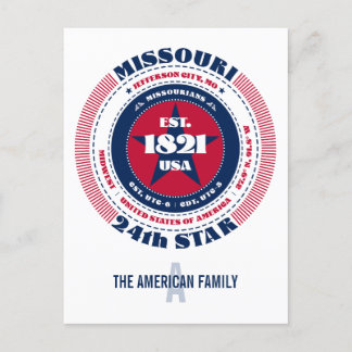 Carte Postale Missouri, Jefferson City, MO, Patriotique, Monogra
