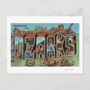 Carte Postale Missouri - Les Ozarks - Grandes Lettres Scènes 2