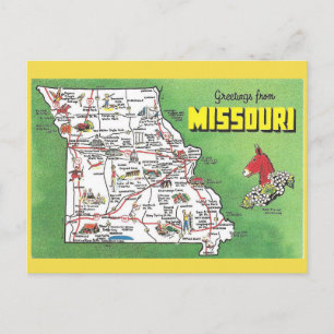 Carte postale Missouri State Map