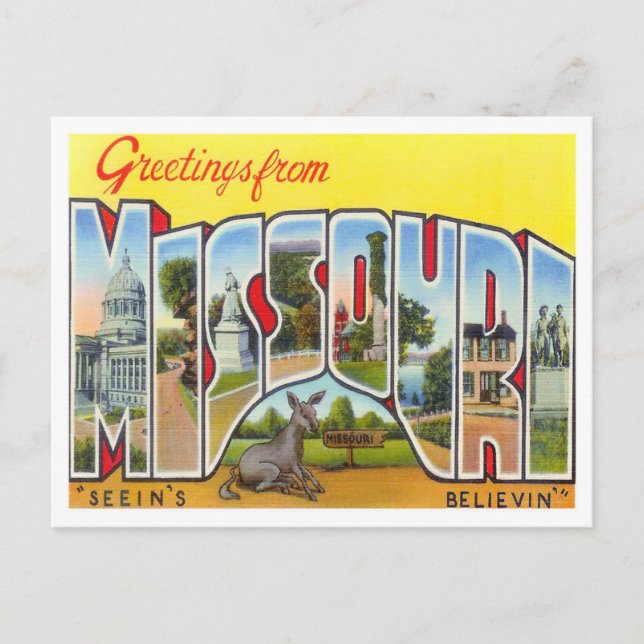 Carte postale Missouri Vintage Big Letters (Devant)