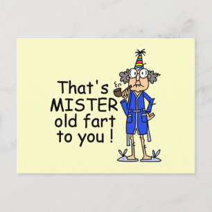 Carte Postale Mister Old Fart Humour d'anniversaire