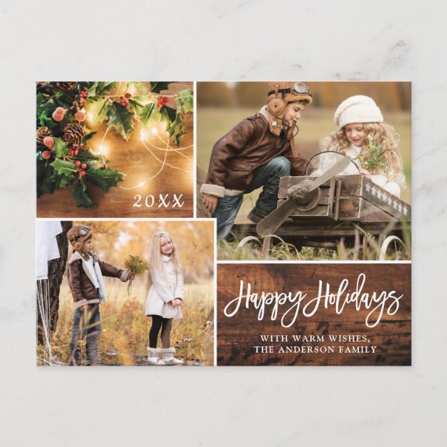 Carte Postale Mistletoe Rustic Christmas Photo Holiday Salutatio (Devant)