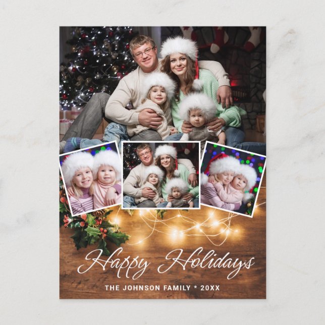 Carte Postale Mistletoe Rustic Christmas Photo Holiday Salutatio (Devant)