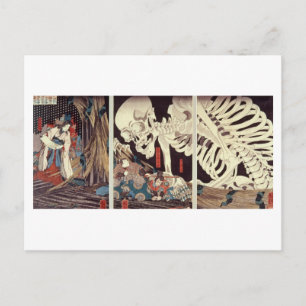 Carte Postale Mitsukini Defying the Skeleton Spectre, c.1845
