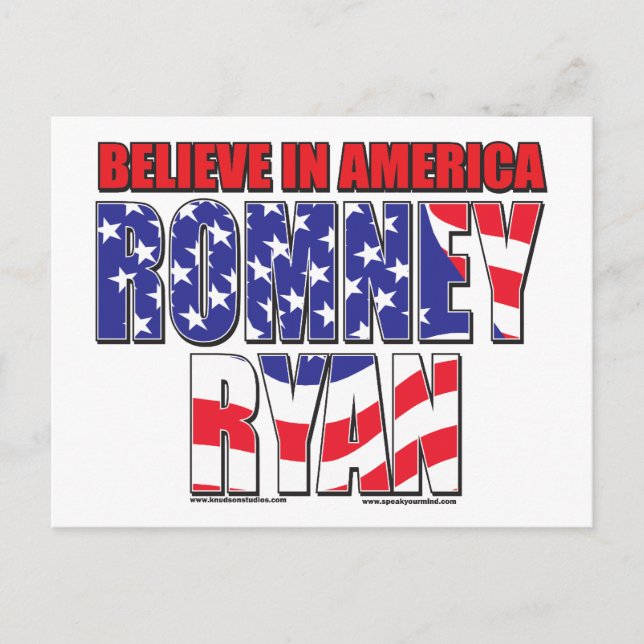 Carte Postale Mitt Romney et Paul Ryan (Devant)