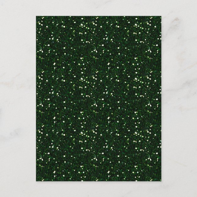 CARTE POSTALE MIXMATCH VERT ÉMERALDE FONCÉ BLANC PAILLETTE FOND (Devant)