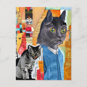 Carte postale mixte pour chats