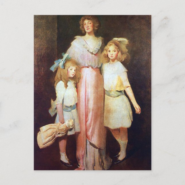 Carte Postale Mme Daniels avec deux enfants (Devant)