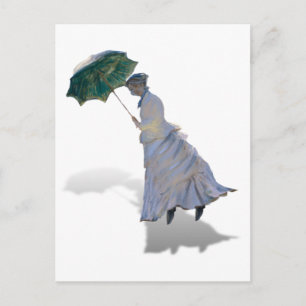 Carte Postale Mme Monet avec parapluie