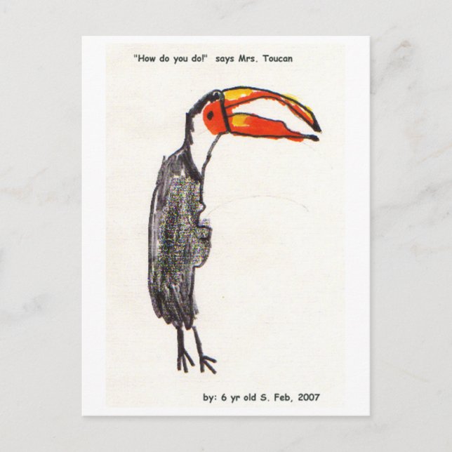 Carte postale Mme Toucan Kids Art (Devant)