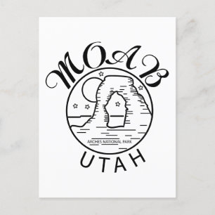 Carte Postale Moab Utah Vintage Minimaliste Aventure Arches