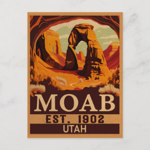 Carte Postale Moab Utah Vintage Sunset Arches Aventure en plein 