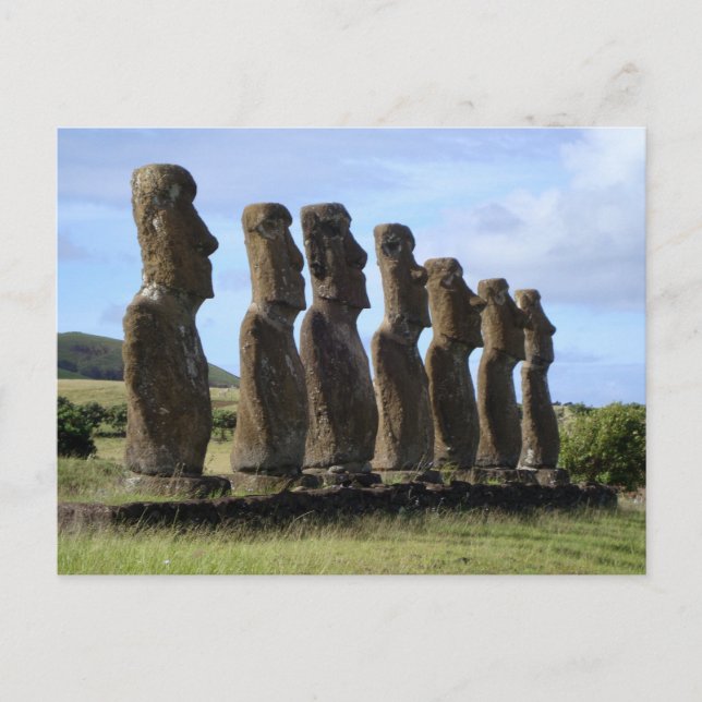 Carte Postale Moais sur l'île de Pâques, Chili (Devant)