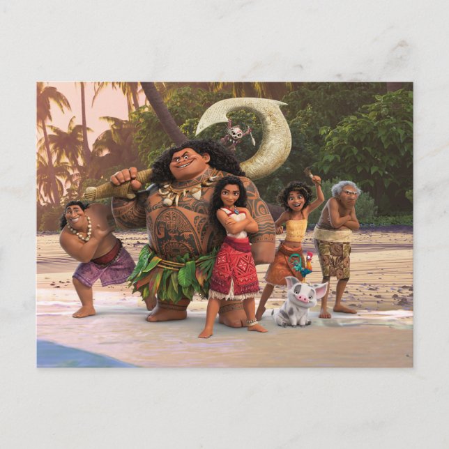 Carte Postale Moana et Équipage (Devant)