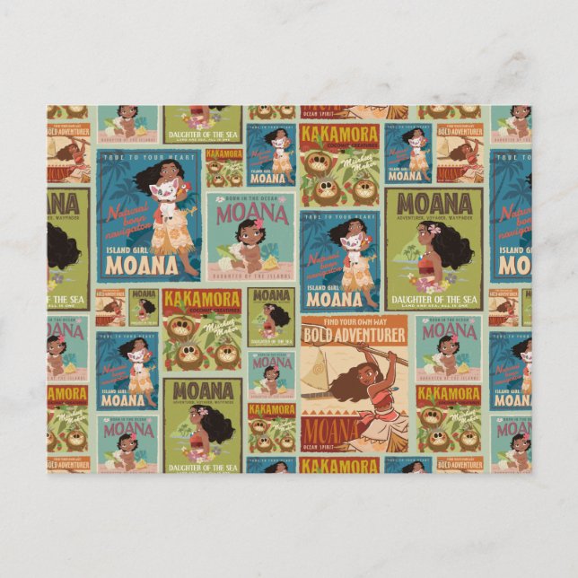 Carte Postale Moana | Retro Poster Motif (Devant)