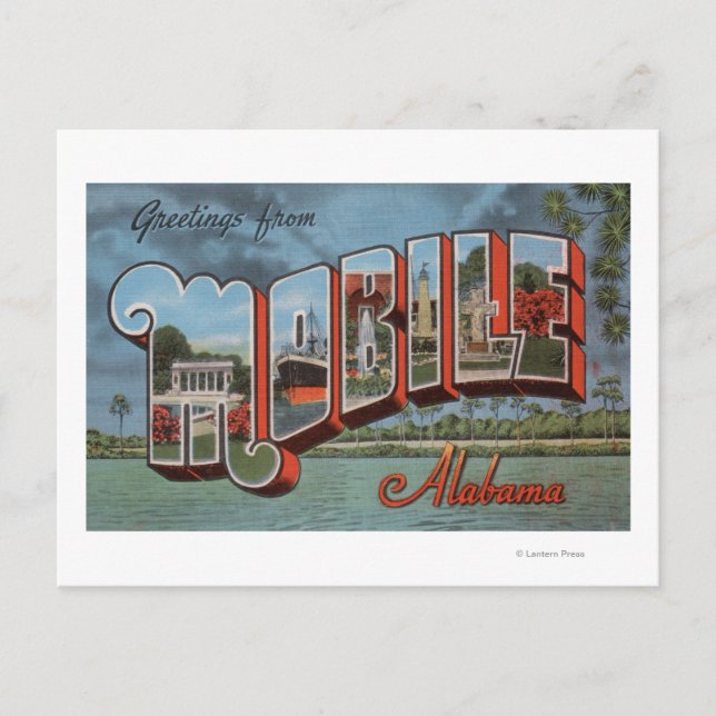 Carte Postale Mobile, Alabama (Scène fluviale) (Devant)