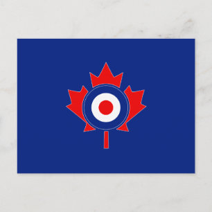 Carte Postale Mod de la feuille d'érable canadienne en bleu