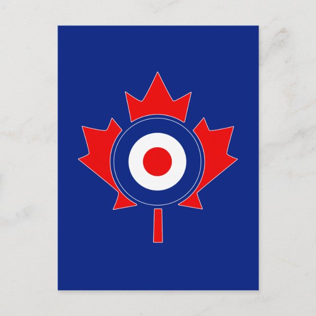 Carte Postale Mod de la feuille d'érable canadienne en bleu (Devant)