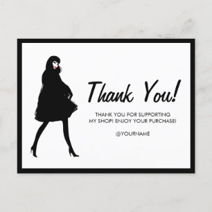 Carte Postale Mod Fashion Girl Boutique, Poshmark Merci