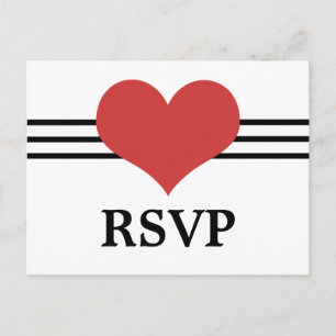 Carte Postale Mod Heart RSVP, Rouge