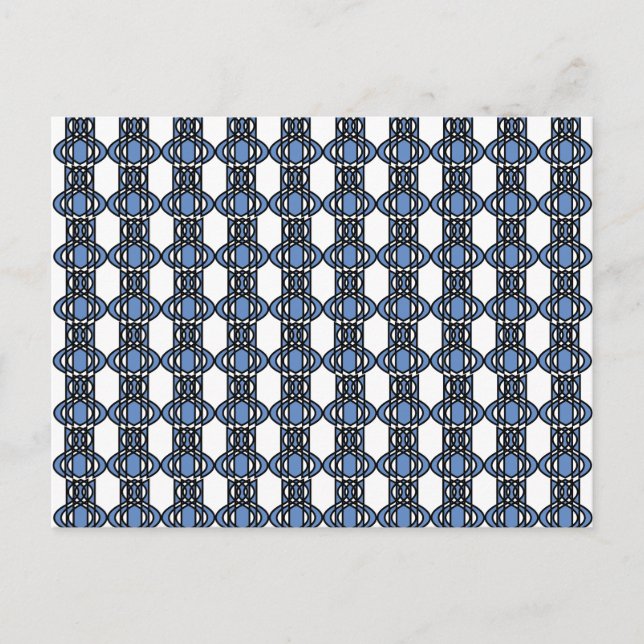 Carte Postale Mod Retro Blue Abstrait Scarab Motif (Devant)