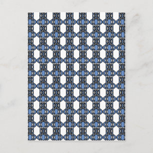 Carte Postale Mod Retro Blue Abstrait Scarab Motif