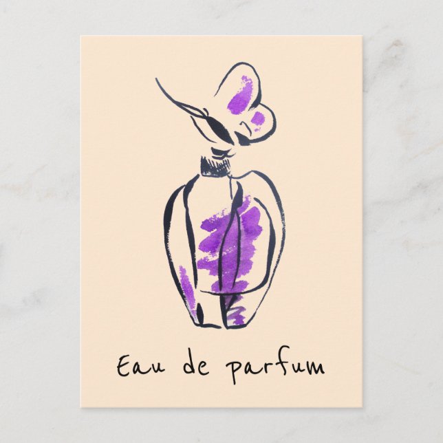 Carte Postale Mode bouteille de parfum Eau de parfum illustratio (Devant)