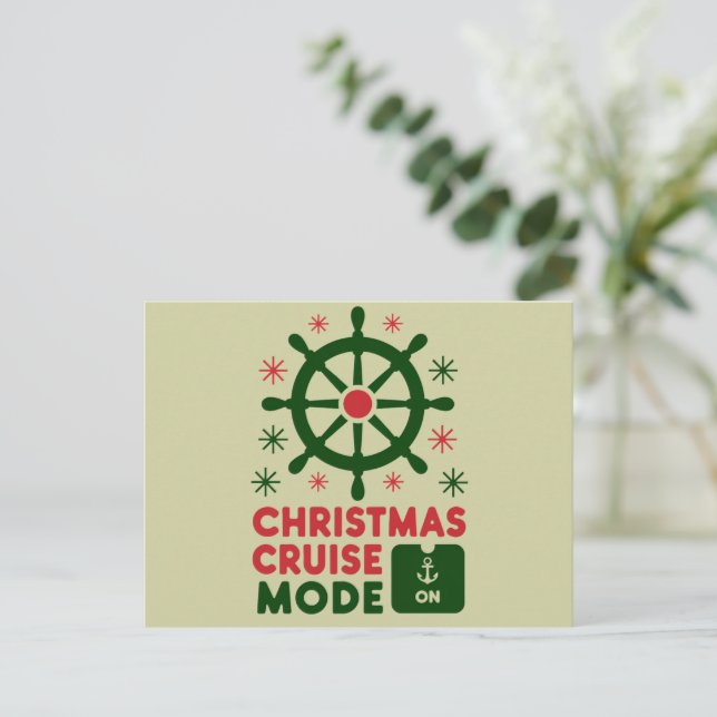 Carte Postale Mode Croisière de Noël En Bateau Noël 2024 (Debout devant)