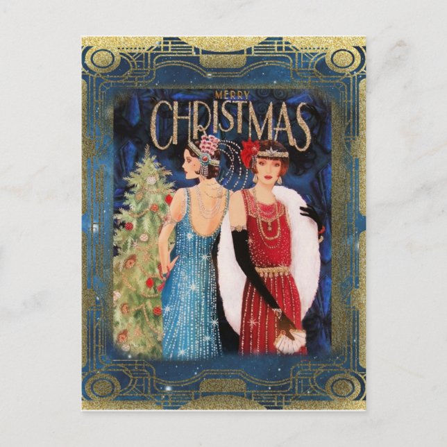 Carte Postale Mode de Noël Art déco (Devant)