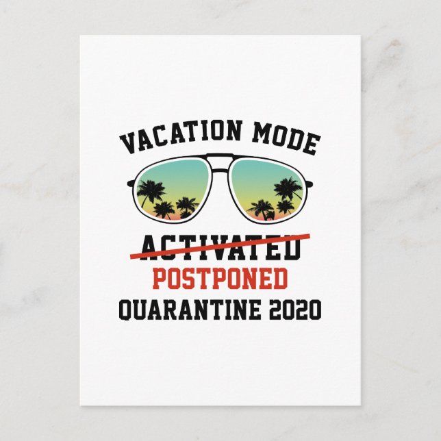Carte Postale Mode de vacances reporté (Devant)