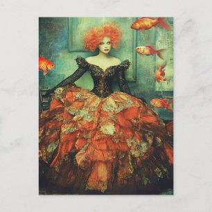 Carte Postale Mode et poisson rouge