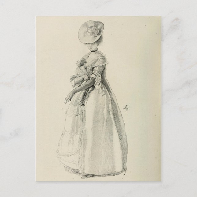 Carte Postale Mode femme victorienne (Devant)