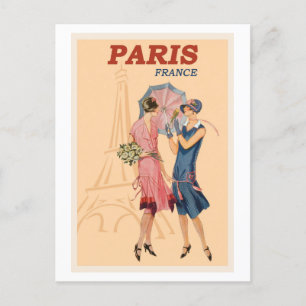 Carte Postale Mode française Paris France Retro Travel
