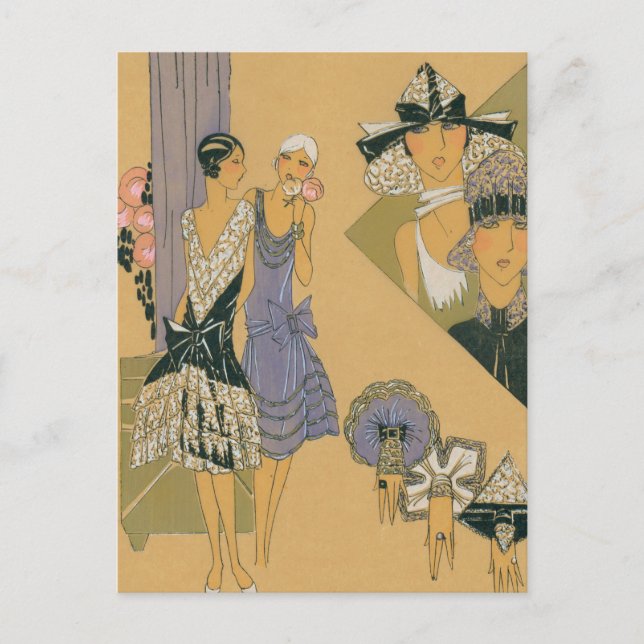 Carte Postale Mode française - violet et noir (Devant)