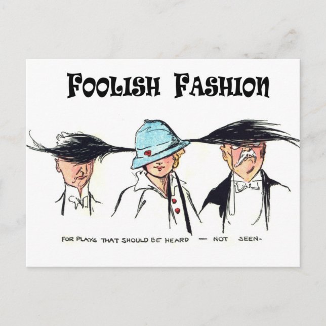 Carte Postale Mode idiot :  Casquettes excentriques (Devant)