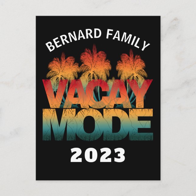 CARTE POSTALE MODE VACANCES VACANCES EN FAMILLE (Devant)