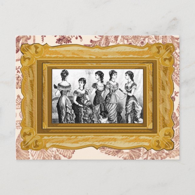 Carte Postale Mode Victorien Noir Et Blanc (Devant)