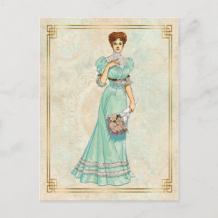 Carte Postale Mode victorienne Vintage Illustration
