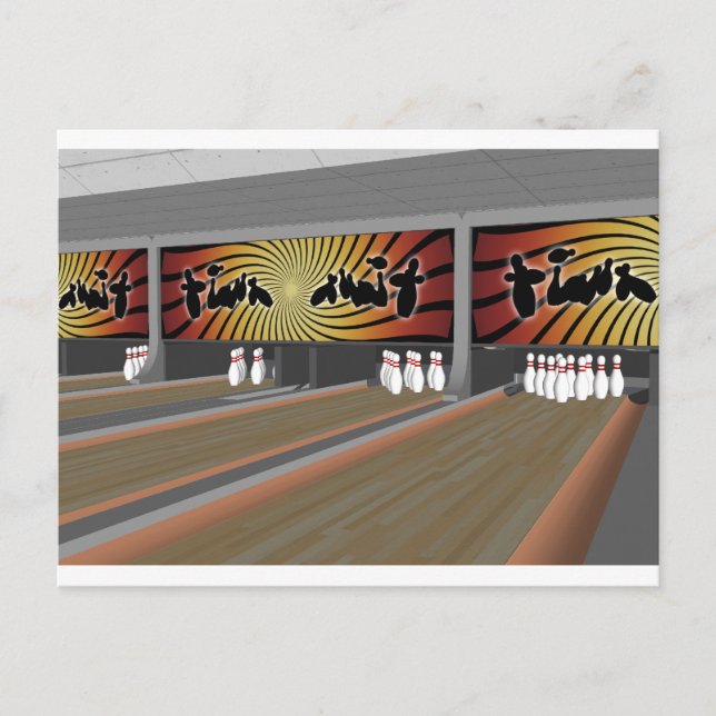 Carte Postale Modèle 3D : Bowling Alley : (Devant)