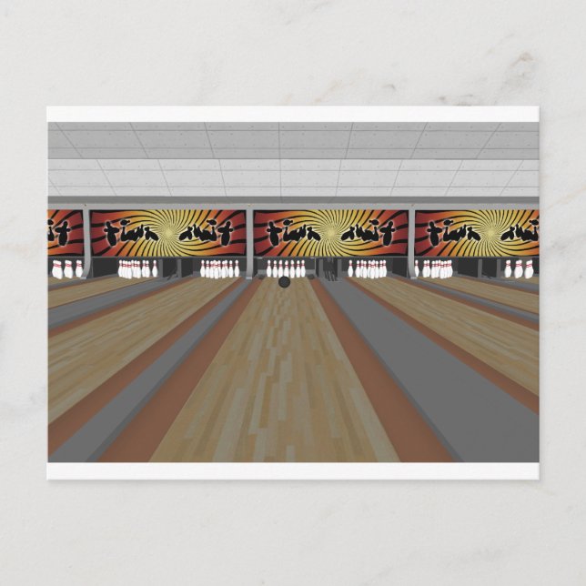 Carte Postale Modèle 3D : Bowling Alley : (Devant)
