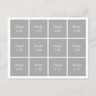 Carte Postale modèle avec 12 images carré