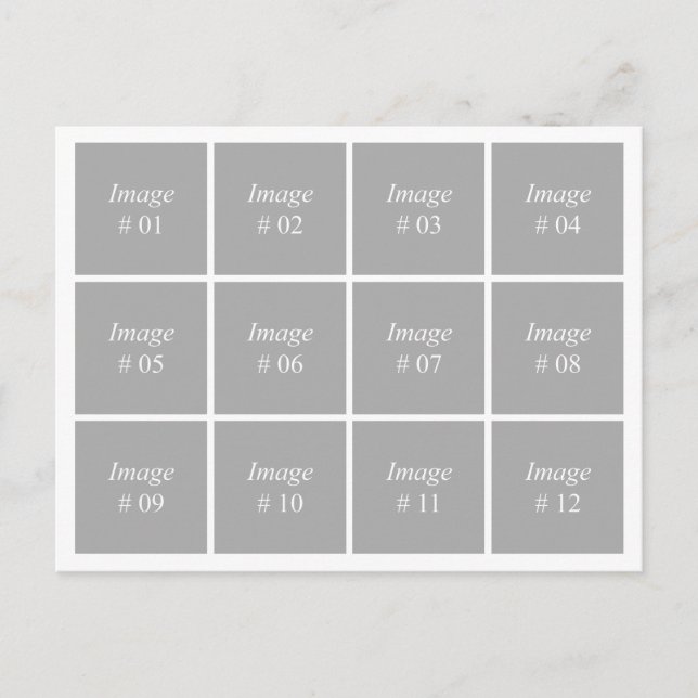Carte Postale modèle avec 12 images carré (Devant)