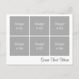 Carte Postale modèle avec six images et texte carré