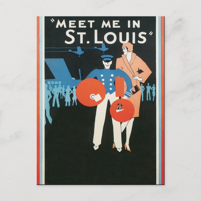 Carte Postale Modèle Blanc - Rencontrez-Moi À St.Louis (Devant)