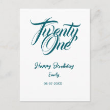 modèle bleu pour 21e anniversaire avec nom date an