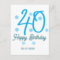 modèle bleu pour 40e anniversaire avec nom date an